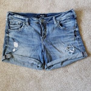 Womens Silver Jean shorts
